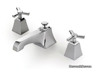 TIME - 3 hole countertop brass washbasin tap _ Devon&Devon