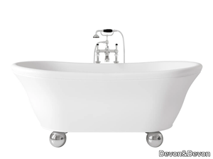 AURORA BIJOUX WHITE - Freestanding White Tec Plus bathtub _ Devon&Devon