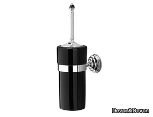 BLACK DIAMOND - Wall-mounted ceramic and brass toilet brush _ Devon&Devon