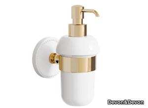 DOROTHY - Wall-mounted ceramic and brass Bathroom soap dispenser _ Devon&Devon