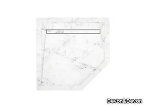 ELEGANCE - Carrara marble shower tray _ Devon&Devon