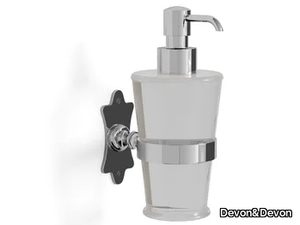 MAYFAIR - Wall-mounted satin glass and brass Bathroom soap dispenser _ Devon&Devon