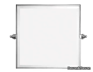 FIRST CLASS - Tilting square brass framed mirror _ Devon&Devon