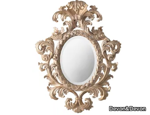 GOLD SALOMÉ - Oval gold leaf framed mirror _ Devon&Devon