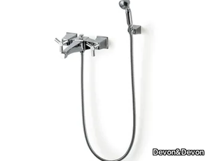 TIME - Wall-mounted brass bathtub tap with hand shower _ Devon&Devon