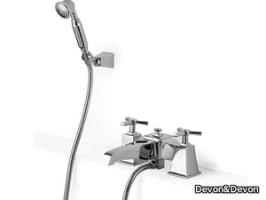 TIME - Deck mounted brass bathtub tap with hand shower _ Devon&Devon