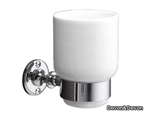 FIRST CLASS - Wall-mounted ceramic and brass toothbrush holder _ Devon&Devon