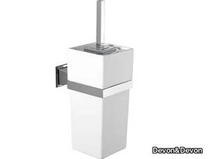 TIME - Wall-mounted ceramic and brass toilet brush _ Devon&Devon