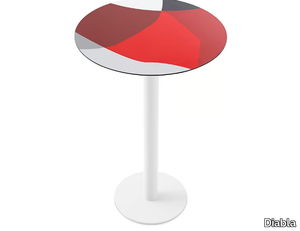 ABSTRAKT MONA - Round laminate high table _ Diabla