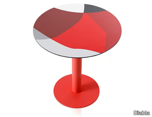 ABSTRAKT MONA - Round laminate table _ Diabla