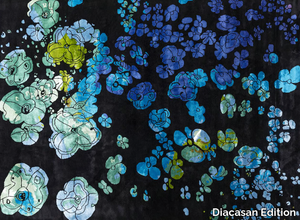 MILLEFLEURS - BLUE - Rectangular handmade viscose rug _ Diacasan Edition