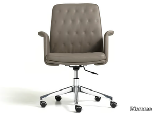 ARTÙ - Swivel Eco-leather office chair with castors with 5-Spoke base _ Diemme