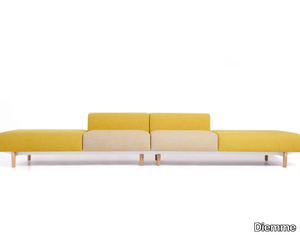 BREAD - Upholstered fabric bench with back _ Diemme