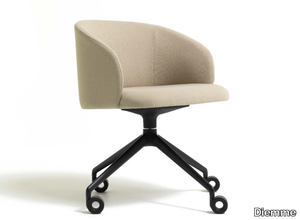 LOFT - Swivel trestle-based fabric easy chair with castors _ Diemme