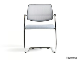 SOCIAL - Cantilever fabric reception chair with armrests _ Diemme