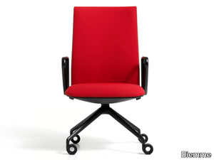 VELVET - Height-adjustable fabric office chair with castors with 4-Spoke base _ Diemme