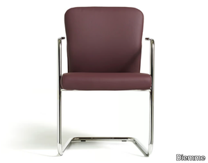 HALFPIPE - Cantilever leather office chair with armrests _ Diemme