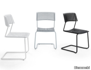 CALA - Metal and recycled polypropylene cantiliver chair _ Diemmebi