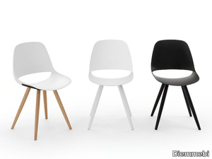 ECLIPSE WOOD - Plastic chair with wooden legs _ Diemmebi