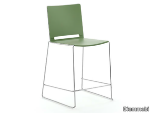 LAFILÒ PLASTIC - High polypropylene stool with back _ Diemmebi