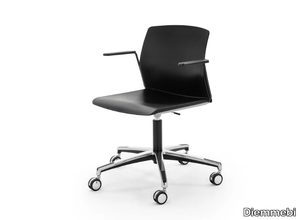 LIBRA PLASTIC - Height-adjustable plastic office chair with castors _ Diemmebi