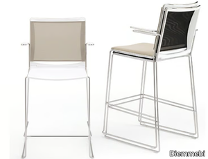 S’MESH PLASTIC - High stool with armrests with back _ Diemmebi