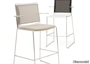 S’MESH SOFT - High stool with armrests with back _ Diemmebi