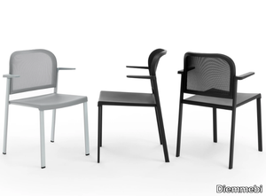 MAKEUP NET PLASTIC - Polypropylene chair with armrests _ Diemmebi