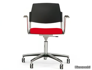 VOLÉE EASY SOFT - Chair with castors with armrests _ Diemmebi