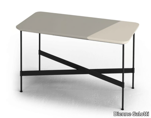 PASSION - Rectangular side table with iron base and wooden top _ Dienne Salotti