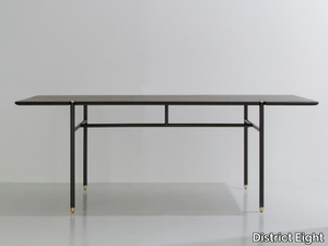 STACKING - Rectangular steel and wood dining table _ District Eight