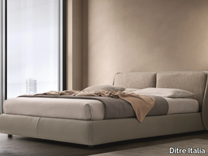 BEND - Leather bed with upholstered headboard _ Ditre Italia