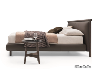 NATHAN - Leather bed with upholstered headboard _ Ditre Italia