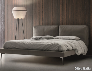 SOUND - Leather bed with upholstered headboard _ Ditre Italia