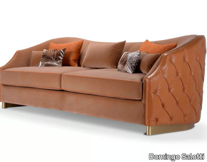 CLEIO - 3 seater tufted leather sofa bed _ Domingo Salotti