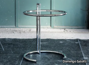 1409 - Crystal and stainless steel coffee table _ Domingo Salotti