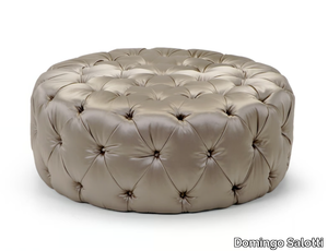 MALVINA - Tufted round leather pouf _ Domingo Salotti