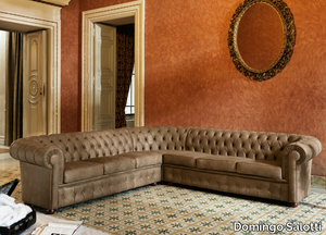 800 - Corner tufted leather sofa _ Domingo Salotti