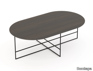 INSIDE - Low oval eucalyptus coffee table _ Domkapa