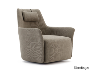 ALEXANDER - Upholstered fabric armchair with headrest _ Domkapa