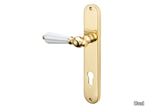 ELISA - Brass and porcelain door handle on back plate _ Dnd