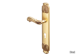 NING - Brass door handle on back plate _ Dnd