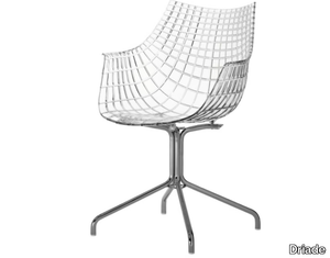 MERIDIANA - Trestle-based polycarbonate chair with armrests _ Driade