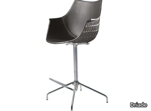 MERIDIANA - Swivel leather stool with back _ Driade