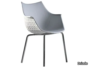 MERIDIANA - Polycarbonate and leather chair with armrests _ Driade