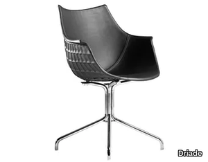 MERIDIANA - Polycarbonate and leather chair with armrests _ Driade