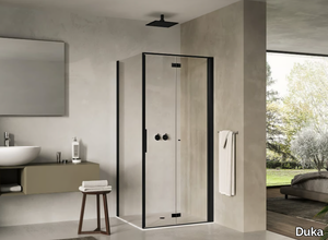 STILA 2000 BLACK - Corner glass shower cabin _ Duka