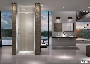 NATURA 4000 - AR-FPN L/R - Niche crystal shower cabin with folding door _ Duka