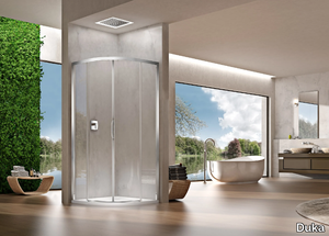 NATURA 4000 - A-VRS - Corner semicircular crystal shower cabin with sliding door _ Duka