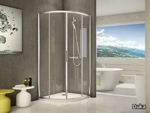 STILA 2000 - Corner semicircular glass and aluminium shower cabin _ Duka